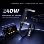 Charger l'image dans la galerie, Câble de Chargement Ultra-Rapide 240W avec Support Intégré pour Téléphone