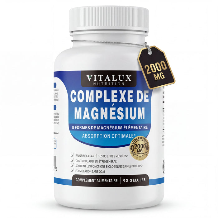 Magnésium Complex 1000 MG - Boost Virilité, Énergie & Performance Masculine | 90 Capsules