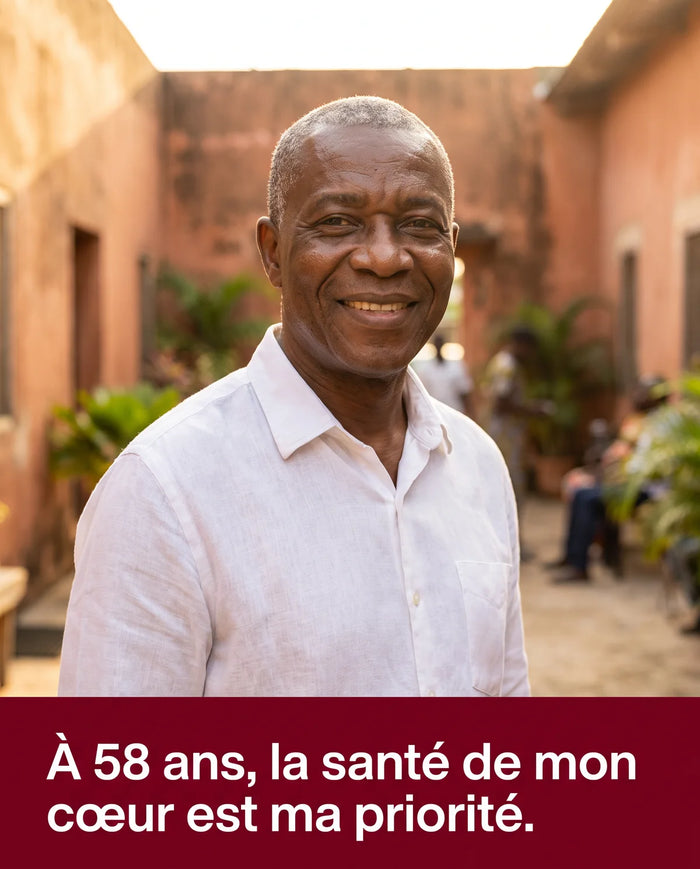 Amadou K., 58 ans · Abidjan, client depuis 6 mois